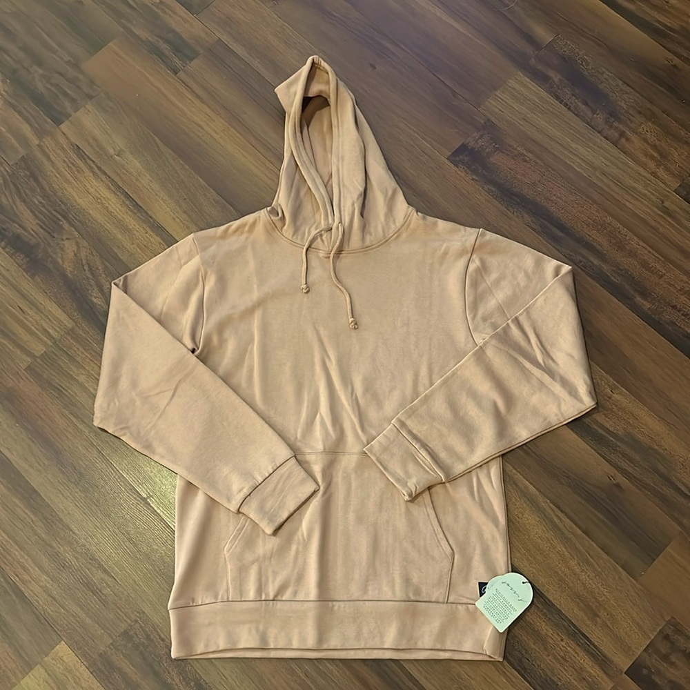 NWT Joss & J Bamboo Eco Friendly Hoodie Small, Temp Regulating, Soft, Tan Color